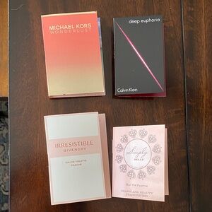 Michael Kors Wonderlust,C. Klein Deep Euphoria, Givenchy and Simply Belle sample